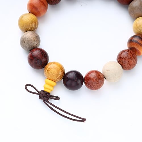Eigso 6-8mm Wood Beads Bracelet Prayer Beads for Meditation Buddha Tibetan Bracelet for Men and Women - color: B3:10MM 8 Treasure Wood
