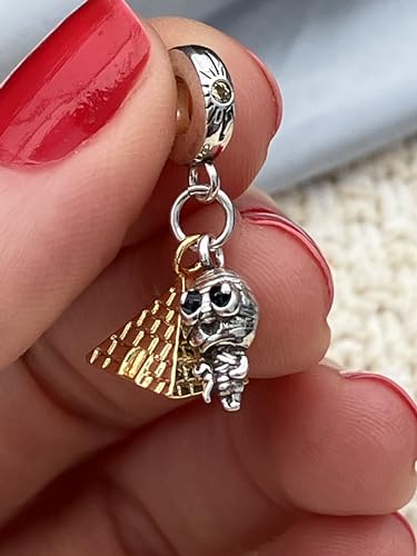 Vegas Safety Chain Sun Birthday Mom Camera Dog God Psalm Bead Pendant 925 Sterling Silver Dangle Compatible With Pandora Moments Charm Bracelet - style: Egyptian Mummy Egypt Pyramid Gold Pharoah