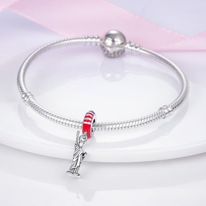 925 Sterling Silver Charms for Bracelets and Necklaces Beads Jewelry Charms for Women - color: New York Statue of Liberty Charm