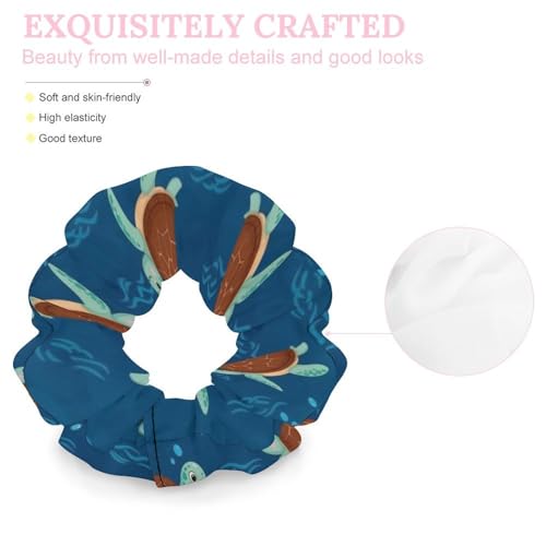 Spiral Hair Ties for Athletes Teal Sea Turtles, Secure Coil Scrunchies, No-Metal Ponytail Holders for Gymnastics, Yoga, and Dance - color: Style (858)