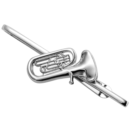 HAWSON Tie Clips for Men Unique,Fun Animal/Musical/Nautical Tie Clip,Novelty Personalized Mens Tie Bar,Accessories Business Wedding Gifts - style: Euphonium