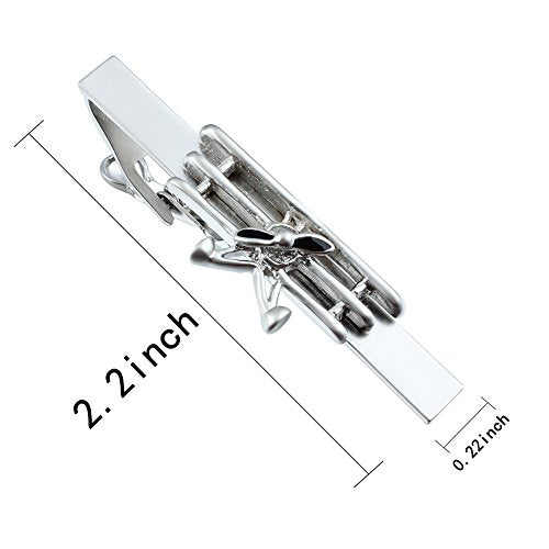 HAWSON 2 inch/ 2.2 inch Tie Clip for Men, Novelty Tie Bar Clip for Men and Boys, Interesting Tie Clip for Party - color: Airplane
