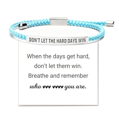 Frodete Dont Let The Hard Days Win Bracelet Inspirational Gifts for Women Adjustable Braided Tube Bracelet Gifts for Friends - color: A9:blue