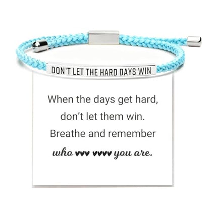 Frodete Dont Let The Hard Days Win Bracelet Inspirational Gifts for Women Adjustable Braided Tube Bracelet Gifts for Friends - color: A9:blue
