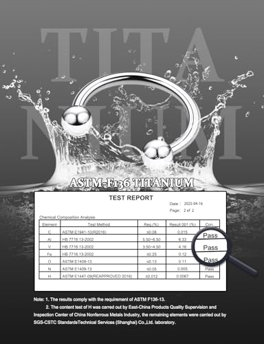 20G 18G 16G 14G 12G ASTM F136 Titanium Horseshoe Septum Nose Ring Piercing Jewelry Circular Barbell Helix Snug Tragus Rook Daith Cartilage Earring Lip Ring Hoop Piercing Jewelry for Women Men - style: 14G, 8mm 10mm 12mm 14mm 16mm Length, Ball