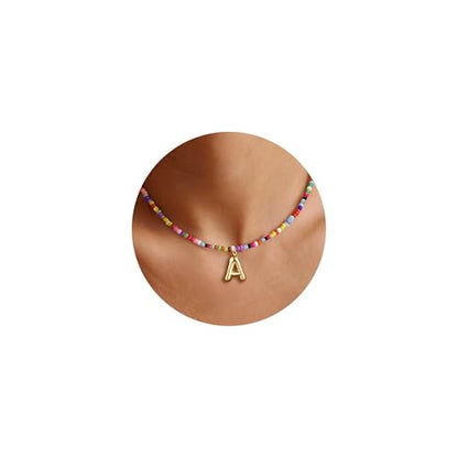 Colorful Initial Necklaces Gifts for Girls Kids Teens, 6-18 Year Old Girl Birthday Gift Teen Girl Gifts Trendy Stuff Gold Bubble Letter Pendent Necklace Jewelry - style: A.
