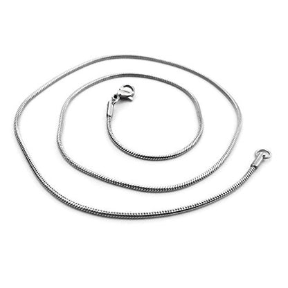 Loralyn Designs Classic Stainless Steel Snake Chain Necklace Round Smooth 2mm 16, 18 20 or 24 Inch - size: 18