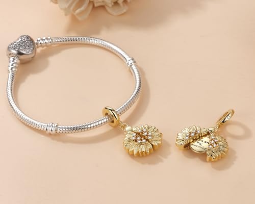 Sunflower Charm Fit for Pandora Charms Bracelet and Necklace You Are My Sunshine Charm Gifts for Women - style: You Are My Sunshine Sunflower