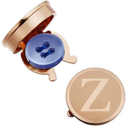 HAWSON Men's Letter Initial Button Cover Cufflinks Letter Rose Gold/Silver Suitable for Formal Business Shirt Letter A-Z - color: Rose Gold Color - Z