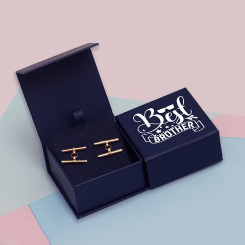 LeCalla 925 Sterling Silver Men's Cufflink | Silver Cufflinks For Men Jewelry | 14K Gold-Plated Cufflinks Business Wedding Shirt Accessories Gift for Son, Father, Husband - style: Gold-Plated T-Bar with Customized Box