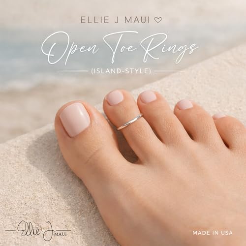 Ellie J Maui 14K Gold Filled Toe Rings for Women Adjustable Open Back Hammered Toe Ring Handmade Non Tarnish Dainty Gold Toe Ring Summer Beach Foot Jewelry (Rose Gold, Silver, Gold) - color: 14k Gold Filled (Set of 2 )