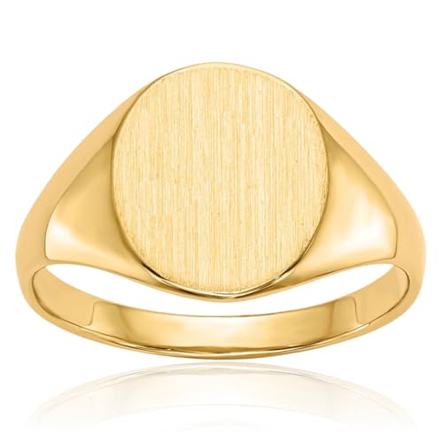 IceCarats 14K Solid Yellow Gold Oval Signet Ring