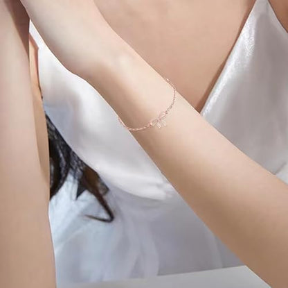 925 Sterling Silver Bracelets for Women Adjustable Love Heart Charm Chain Bracelets Fashion Jewelry Valentine's Day Gifts for Your Lover - color: 2-Silver