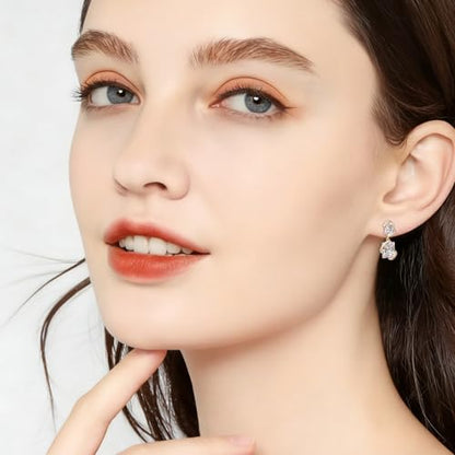 Gemsme Bridal Wedding Earrings for Brides Bridesmaides, 925 Sterling Silver Posts hypoallergenic Cubic Zirconia stud,Drop & Dangle Earrings for Women Jewelry Gifts - color: Gold - Square Shape