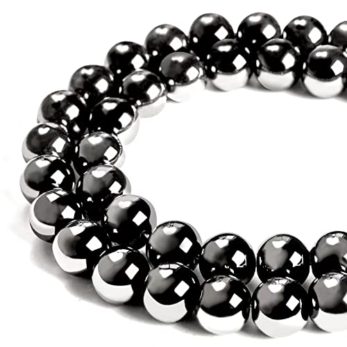 100pcs 6mm Black Hematite Beads Natural Gemstone Beads Round Loose Beads for Jewelry Making - color: Black Hematite, size: 6mm