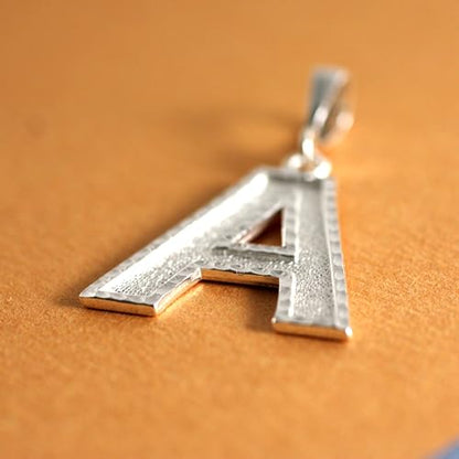 Personalized 1.0 Inch Solid.925 Sterling Silver Initial A-Z Charm - style: L