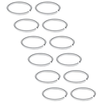 SCERRING 22G Stainless Steel Fake Nose Septum Hoop Rings Lip Helix Cartilage Tragus Ear Ring Piercing 6-10mm - style: 12PCS - 10mm Silver