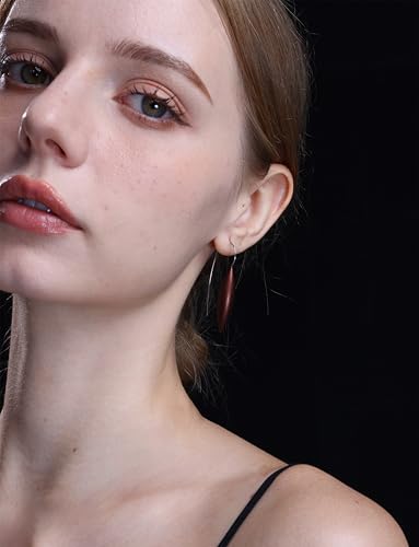 Oval Drop Earrings for Women, Long Thread Dangle Earrings, Colorful lightweight aluminum alloy, Suitable for Jewelry Gifts and Valentine's Day - color: Brown