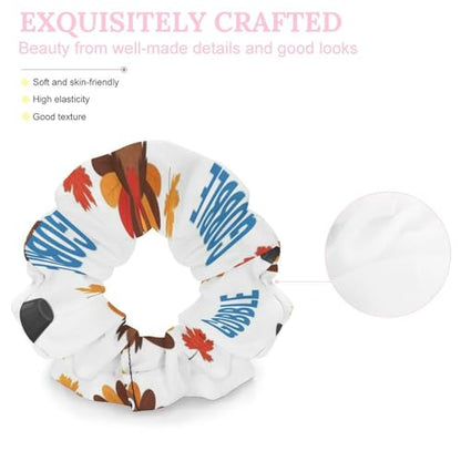 Pain-Free Hair Rings for Women Thanksgiving Funny Turkey, No-Pull Coil Elastics, Comfortable Ponytail Holders for Headaches and Sensitive Skin - color: Style (853)