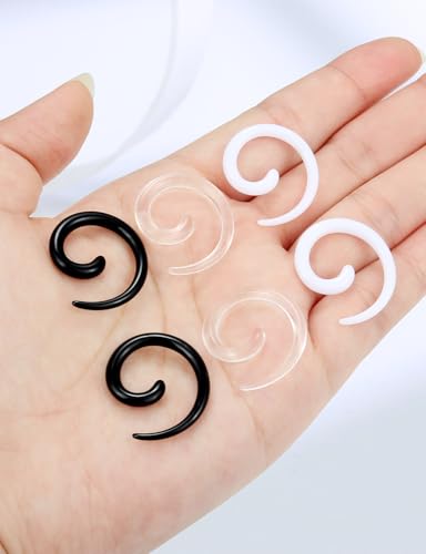 14-00G Ears Gauges Tunnels Plugs for Women Acrylic Spiral Snail Ear Gauge Septum Stretching Kit Earring Expander Stretcher Earrings Piercing Jewelry for Women Men - style: 8G Tapers