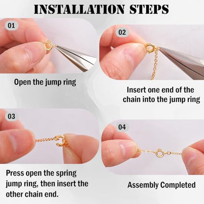 stino 100Pcs Small Spring Round Jewelry Clasps (14K Gold Plated) | Brass, High Polished, Necklaces & Bracelets Findings - color: 14K Gold Plated