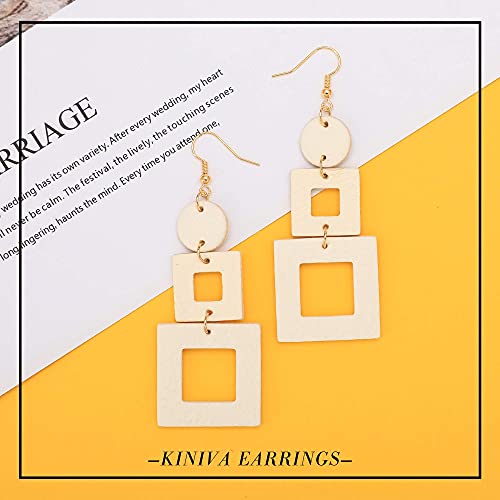 KINIVA Leather Dangle Earrings for Women Trendy, Lightweight Leaf Circle Lightning Earrings Drop, Jewelry Gifts for Women - color: 38 White