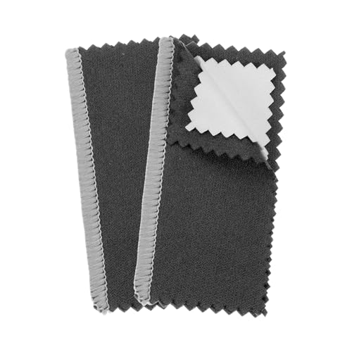 PATIKIL 3.2"x3.2" Jewelry Cleaning Cloth, 2 Pack Double-Sided Fleece Polishing Cloth for Gold, Silver and Jewelry, Black - color: Black, size: 3.2"x3.2"