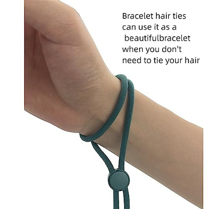 6 Pcs Adjustable Thick Hair Ties, Large Ponytail Holders for Natural Hair, Buns, Locs, Dreads, Curly & Afro Hair/Puffs - 3 Colors Hair Bracelet Bulk - color: Multicolor