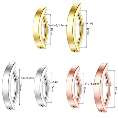 Clicker Belly Button Ring Hoop Belly Button Ring 14G Navel Ring | Surgical stainless steel hinged belly button ring for belly button piercing, navel body jewelry for women and men - color: 6pcs Mixed Color