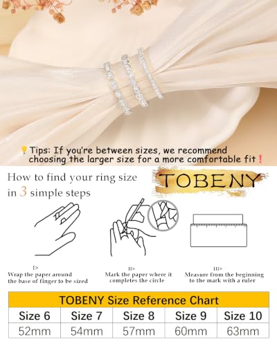 TOBENY Gold Engagement Rings for Women Non Tarnish 14K Gold Plated Stackable Cubic Zirconia Wedding Bands Ring Dainty Promise Love Eternity Stacking Thumb Ring Set Gold Bridal Rings Size 6 7 8 9 10 - color: B-3Pcs Silver Wedding Cubic Zirconia Rings