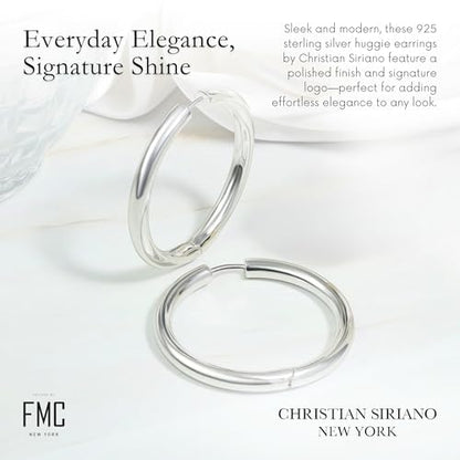 18K Gold Plated Sterling Silver Earrings for Women – Pure & Polished, Twist, Square, Hinged Tube, Abstract & Heart Shape Hoops – Lightweight, Hypoallergenic, Non-Tarnish Jewelry (Sizes: 3x35mm-46x30mm) - color: Silver, size: Hinged Tube (5x45mm)