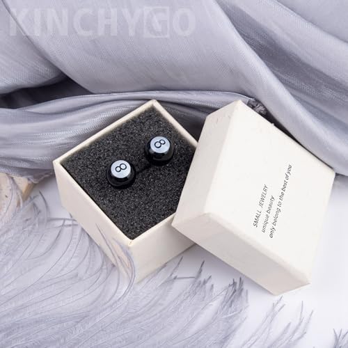 2 Pack Black 8 Ball Cufflinks Billiard Ball Cufflink Shirt Accessories for Men