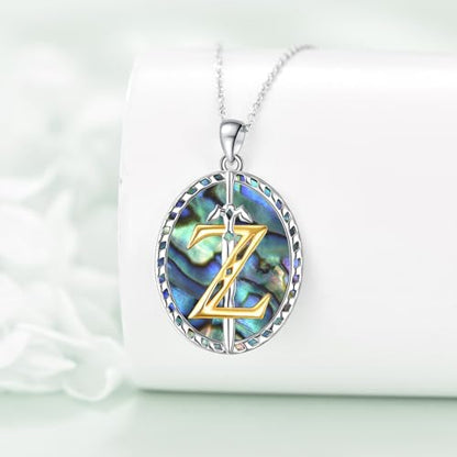 VONALA Artemis's/Poseidon's/Athena's/Weapons Necklace S925 Sterling Silver Plated Abalone Pendant Necklace for Women Men for Women Men - style: Triforce