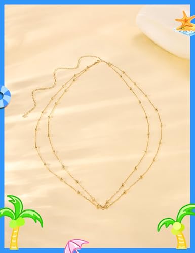 Gold Layered Waist Chain for Women, Adjustable Belly Chain | Adjustable layered waist chain for beach days, summer outfits, festivals, vacations, parties, and daily styling - style: Gold Style 4