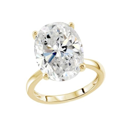 DIAMONBLISS Marilyn Monroe 10-Carat Big Solitaire Ring For Women | 14K Gold Plated 925 Sterling Silver Glamorous Cocktail Ring | 100 Facet Cubic Zirconia CZ Simulated Diamond - style: Oval 10 Carats