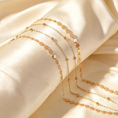 Buelkmag Waist Chain for Women Layered Gold and Silver Toned Belly Chains | Adjustable Waterproof Body Jewelry Summer Beach Bikini and Daily Wear