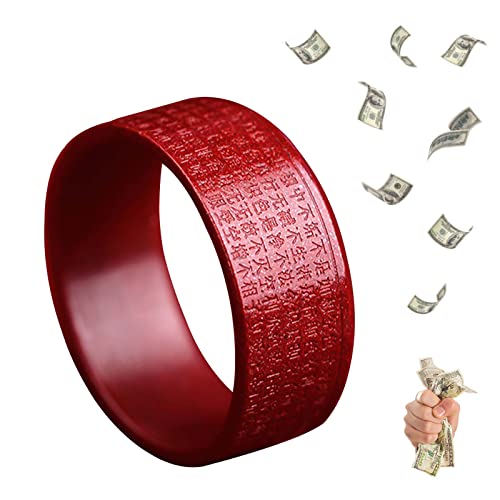 HETICA Cinnabar Feng Shui Ring, Attracting Wealth | Traditional Chinese Inspired Design, Everyday Wear, Meaningful Gift - size: US 7