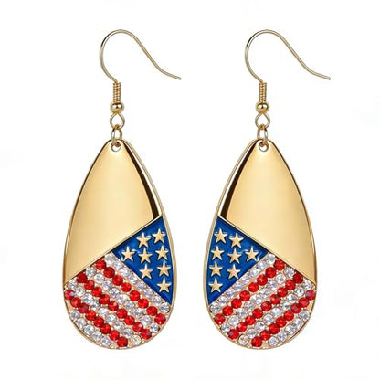 4th of July Earrings,Patriotic Dangle Stud for Women, Fourth of July Jewelry for Veterans Day - color: C