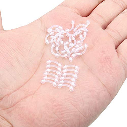 16G Clear Plastic Curved Barbells Eyebrow Ring Snake Eyes Tongue Rings Acrylic Bioflex Cartilage Helix Tragus Earrings Nipple Belly Lip Ring Piercing Retainer Length 6mm 8mm 10mm 12mm 36pcs - color: 36Pcs 16G 6mm