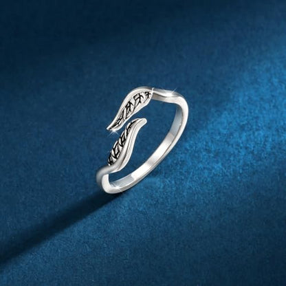 Sariel 925 Sterling Silver Toe Rings for Women Boho Adjustable Mid Finger Rings Summer Vacation Ocean Beach - color: Feather
