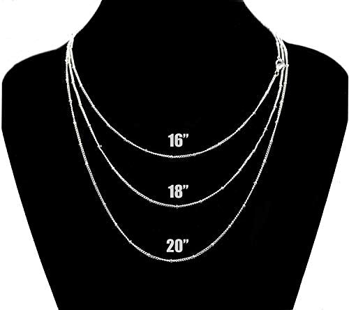 ALEXCRAFT 12PCS Silver Plated Brass Curb Chain Satellite Beaded Chains | Bulk for Jewelry Making (18 Inch(1.5mm)) - color: Silver, size: 18 inch-1.5mm