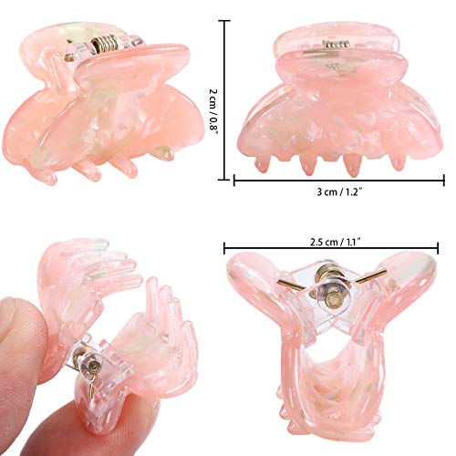 Molans 12 Pcs Small Hair Clips Mini Claw Jaw Clips Women Girls Thin Hair | Tiny Short Acrylic Cute Clips Non Slip Little Hair Accessories Clamps for Half Updo Styling Fine Hair Bangs Kids Toddlers - color: sequins