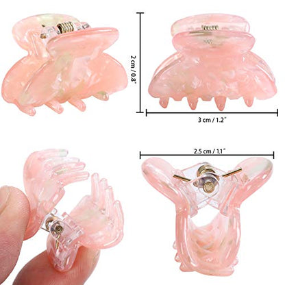 Molans 12 Pcs Small Hair Clips Mini Claw Jaw Clips Women Girls Thin Hair | Tiny Short Acrylic Cute Clips Non Slip Little Hair Accessories Clamps for Half Updo Styling Fine Hair Bangs Kids Toddlers - color: sequins