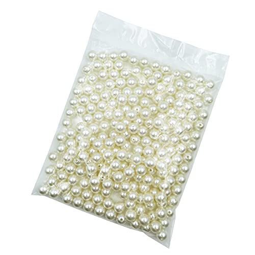 INSPIRELLE 220pcs 14mm Ivory Art Faux Pearl Beads ABS Round Loose Spacer | for DIY Craft Necklaces Bracelets Jewelry Making - color: Ivory, size: 14mm