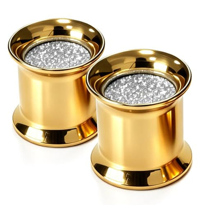 WBRWP 2pcs Hollow Gold Stainless Steel with Zircon Ear Plugs Tunnels - Ear Expander - Ear Gauges Stretcher Body Piercing Jewelry 8g-5/8 - color: Gold with Silver Shining Inside