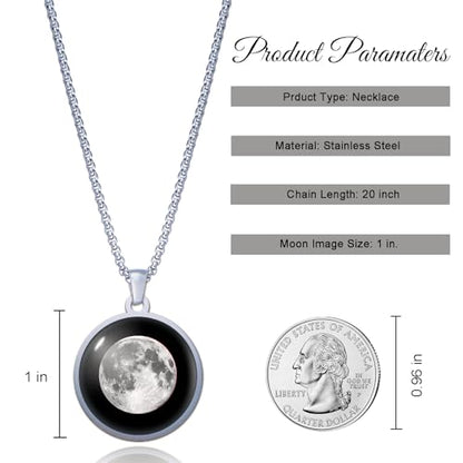 Custom Moon Phase Necklace Gift for Birthday | Personalized Name and Special Date Engraved Pendant with Gift Box, Handmade Jewelry for Birthday, Anniversary, or Memorial - style: Star Map