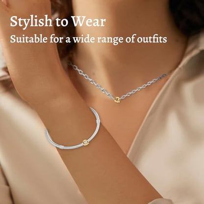S925 A-Z Bead Charms,Initial Letter Alphabet, 14K Gold Plated, for Bracelet Necklace, Gift for Mothers Nurses Day Graduation Birthday Anniversary, for Girlfriend Family Friend, for Pandora - style: Q