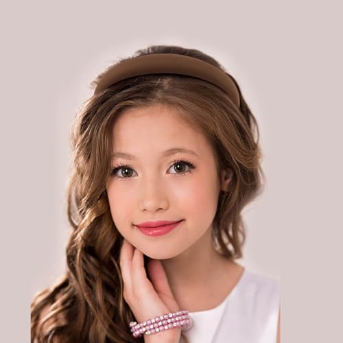 KICOSY Padded Headband - Soft, Thin, No Slip for Women & Girls - Neutral Brown, Plain - Hair Accessory - color: brown
