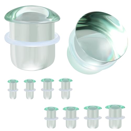 ZS 1 Pair Single Flare Gauges for Ears, Solid Glass Ear Gauge Plugs Earrings 6g - 9/16 Available for Women Men, Clear Ear Stretch Expanders - color: Clear, size: 10 mm (00g)