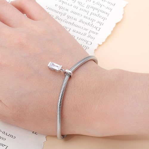 Helonley Birthstone Charms for Charms Bracelet: Birth Stone Charms | 925 Sterling Silver Birth Stone Bead Charms for Bracelets and Necklaces, Christmas Birthday Gifts for Mom and Wife - color: Apr.